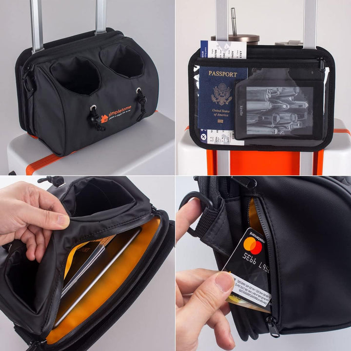 simpletome 4 In 1 Gepäck Becherhalter Reise-Getränkehalter Hält Zwei Umhängetasche Kaffeetassen &amp; Ta