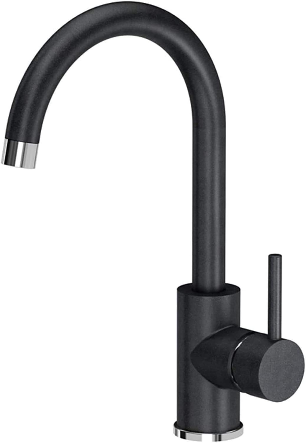 VBChome Spülbecken + Armatur 50 x 47 cm Schwarz Spüle Einzelbecken Küche Einbauspüle Verbundspüle Kü