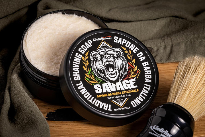THE GOODFELLAS' SMILE Savage DUO SET. Shaving Soap and Aftershave Set, 500 g