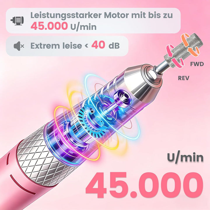Elektrische Nagelfräser mit LCD-Display, 35000 U/min Tragbar Nagelfeile für Acryl und Gelnägel, Gerä