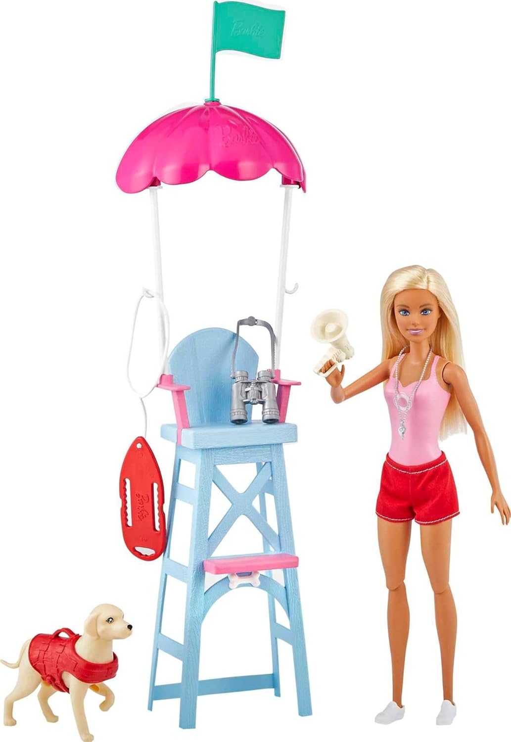 Barbie GTX69 - Rettungsschwimmerin-Spielset mit blonder Puppe und Zubehör, tolles Geschenk für Kinde