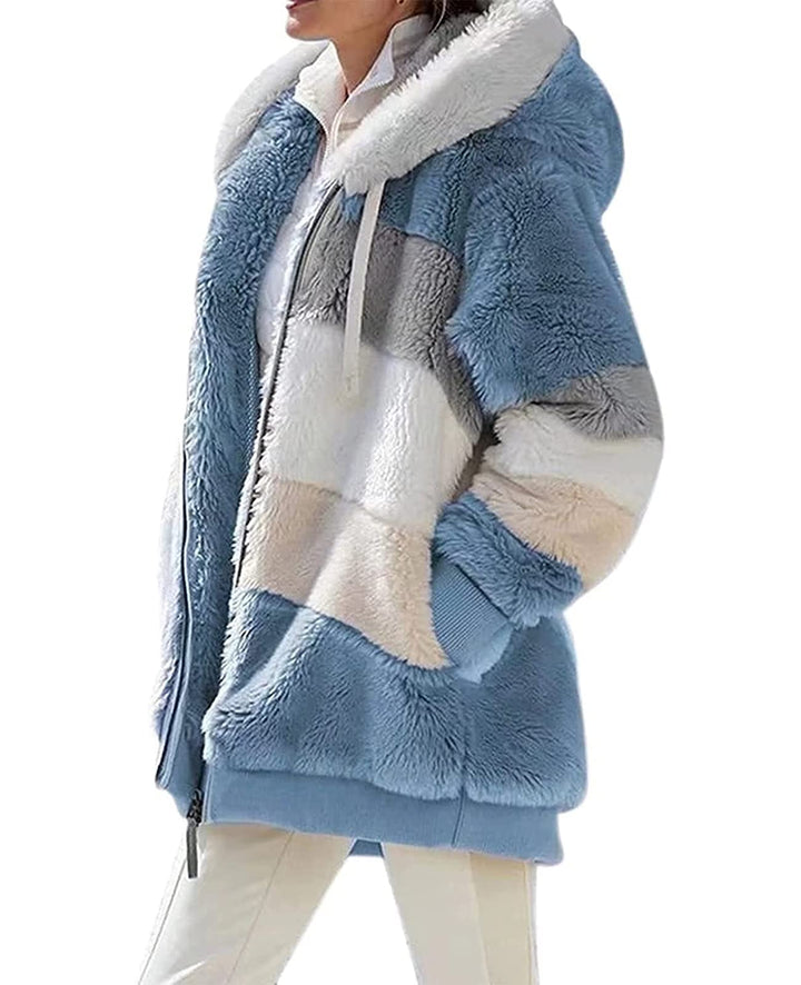 ABINGOO Damen Mantel Kapuzenjacke Winterjacke Mode Warm Hoodie Pullover Jacken Reissverschluss Plüsc