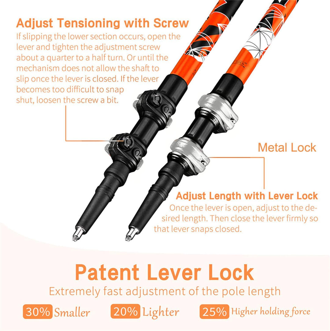 FitTrek Wanderstöcke Kork - Trekkingstöcke - Walking Stöcke Teleskop Verstellbar Leicht für Damen, H