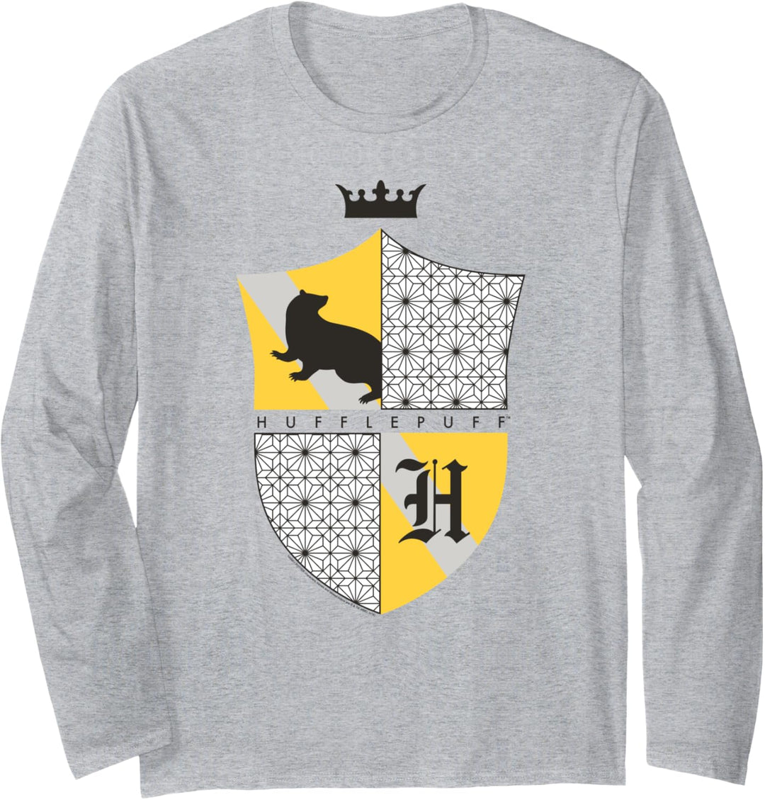 Harry Potter Hufflepuff Shield and Crown Langarmshirt