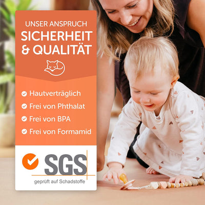 Famifidus Krabbelmatte Baby schadstofffrei - Kinder Spielmatte aus Kork & Naturkautschuk - 80 x 80 c