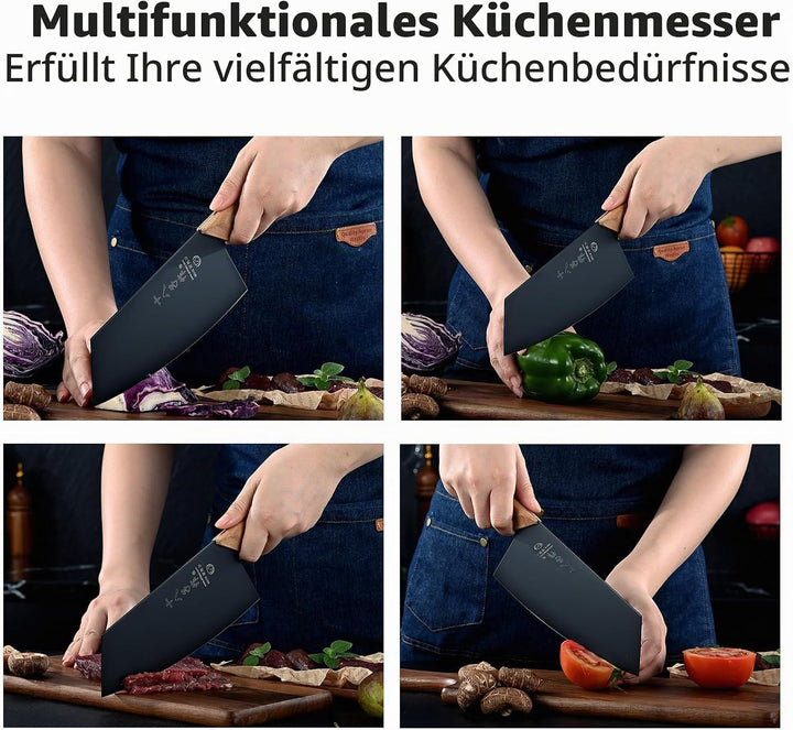 SHI BA ZI ZUO Küchen Messer Professionelles Küchenmesser Gemüsemesser für Müheloses,Kochmesser aus E