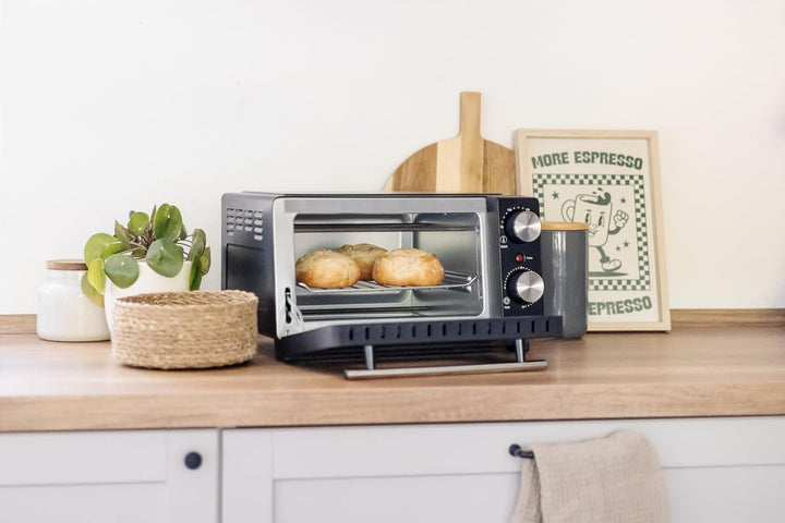 Steba KB M9 Mini Backofen, 9 Liter | Ober- und Unterhitze, Pizzatiefe bis Ø 22 cm, 2 Einschubebenen