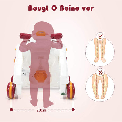 GOPLUS 3-in-1 Lauflernwagen, als Spielzentrum Lauflernhilfe Rutschauto, Abnehmbares Spielbrett, mit