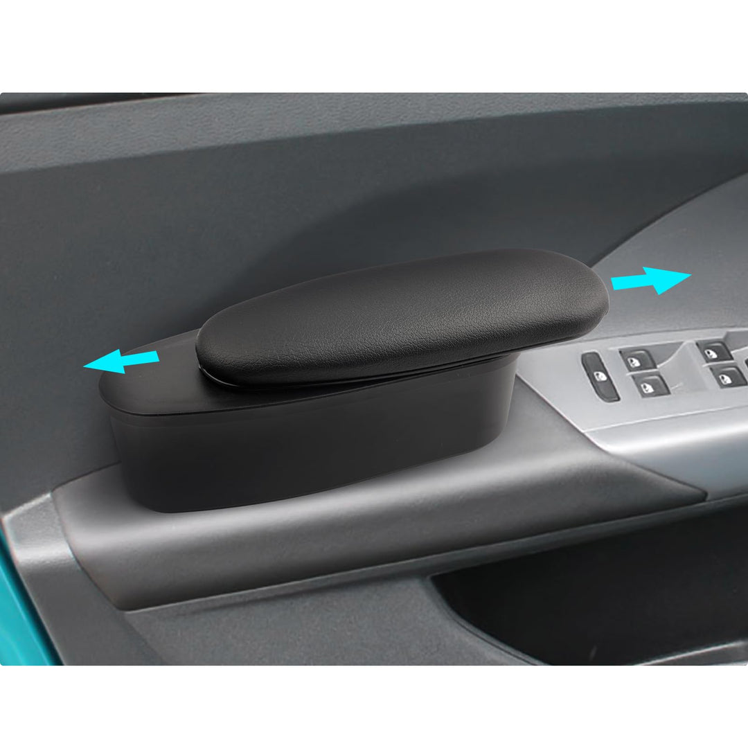 BIXUAN Autotürarmlehne Universal Pu Leder Auto Armlehne Linke Ellbogenstütze Kissen mit Aufbewahrung