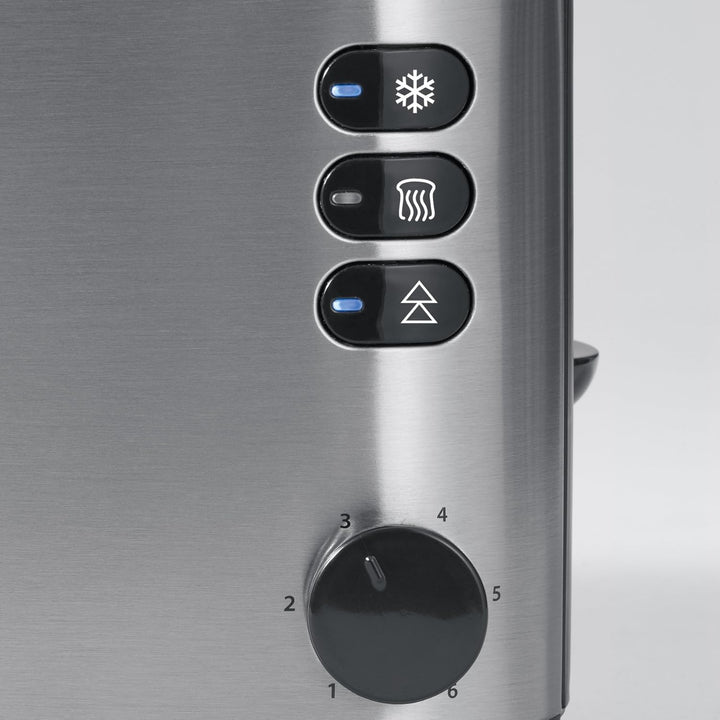 SEVERIN Automatik-Langschlitztoaster, Toaster mit Brötchenaufsatz, hochwertiger Edelstahl Toaster mi