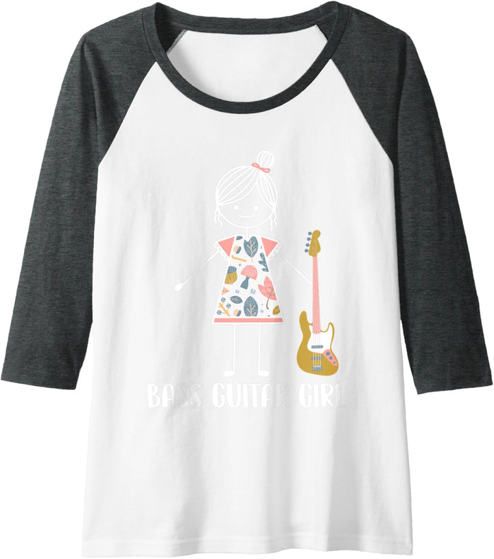 Damen Bass Gitarre Basser Bassist - Bassgitarre Raglan