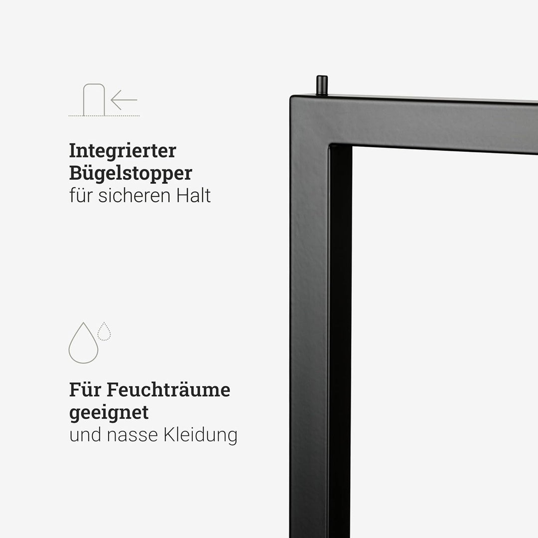 Natural Goods Berlin Kleiderständer BASIS (Schwarz, 50 cm) - Kleiderstange aus stabilem Metall - Fre