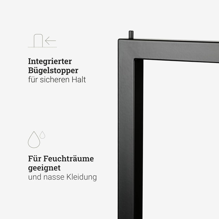 Natural Goods Berlin Kleiderständer BASIS (Schwarz, 50 cm) - Kleiderstange aus stabilem Metall - Fre
