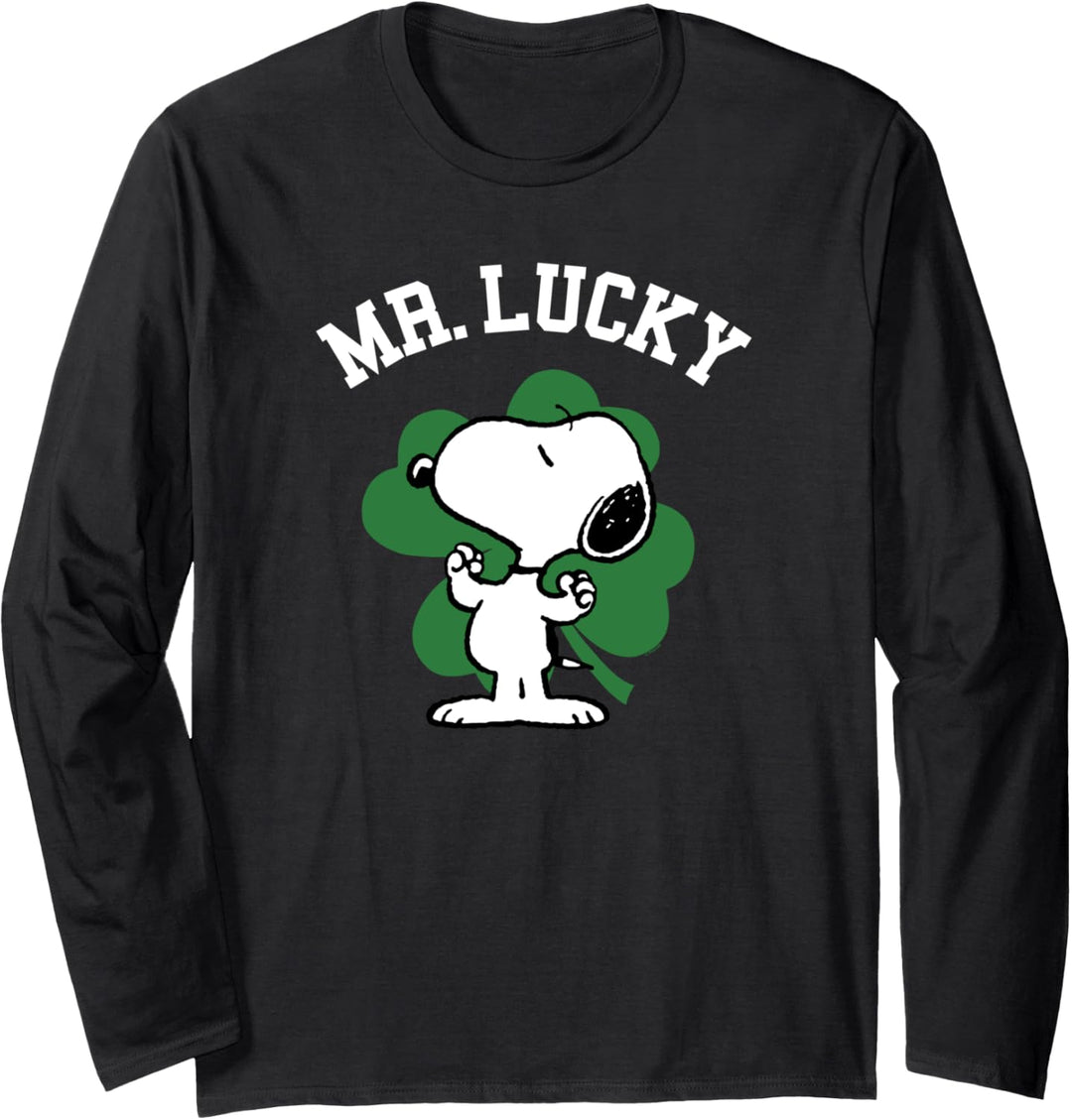 Peanuts St Patrick's Day Snoopy Mr. Lucky Langarmshirt