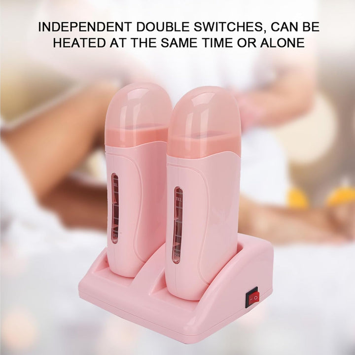 Wax Warmer, Wachserhitzer zum Aufrollen mit Doppelkartuschen, Wachserhitzer zur Haarentfernung - Ros