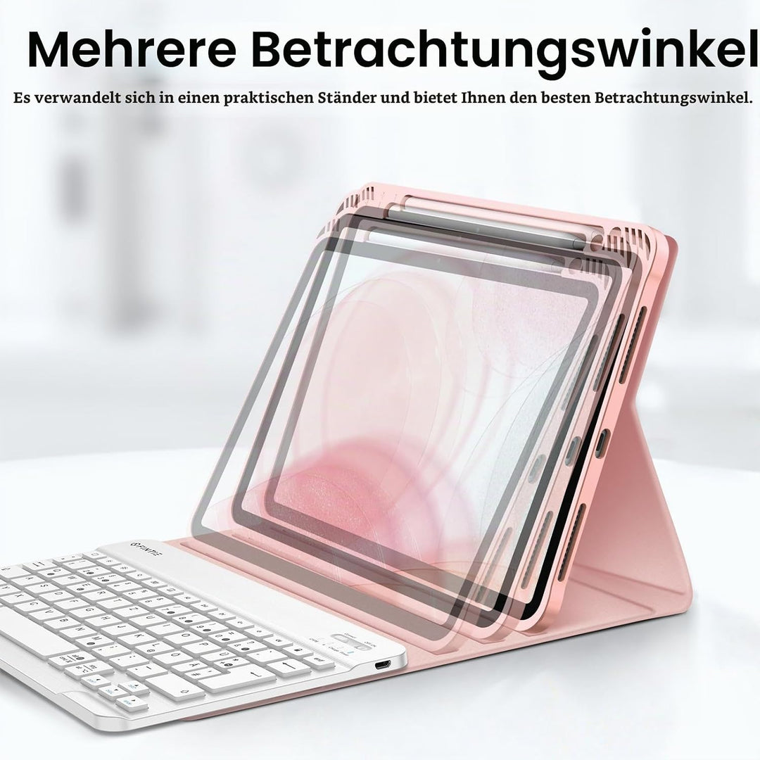 Fintie Tastatur Hülle für iPad Air 5 2022 / iPad Air 4 2020 10.9 Zoll, Soft TPU Rückseite Gehäuse Sc