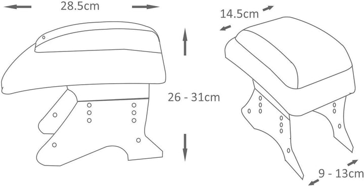 Mittelarmlehne Armlehne Universal Konsole Mittelkonsole Kunstleder Aufbewahrungsbox Carbon A B C G H