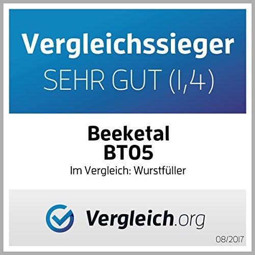 Beeketal 'BT05' Edelstahl Industrie Wurstfüllmaschine (5 L Volumen) SGS-geprüft, Profi Wurstfüller m