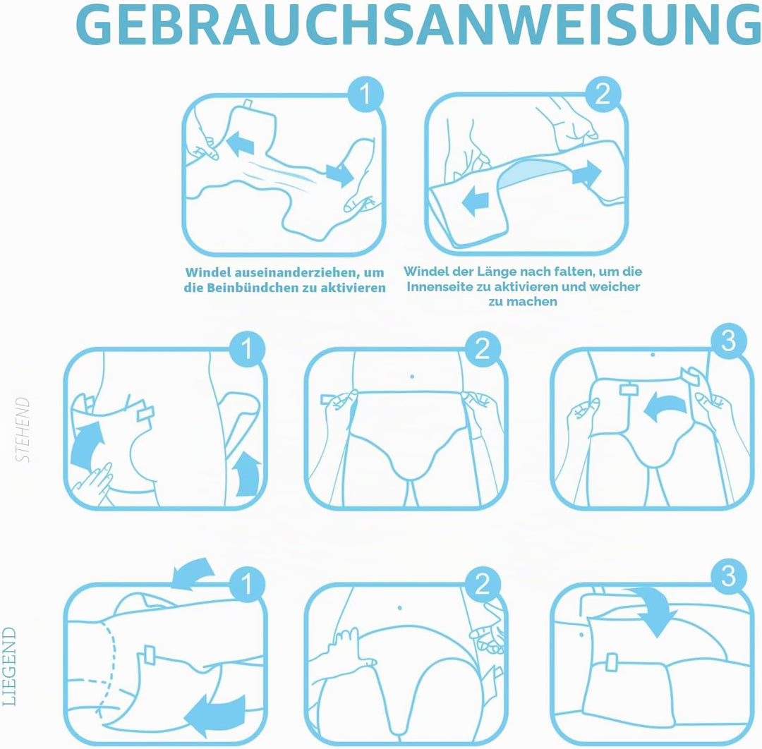 LittleForBig 5500-5800 ml Erwachsenen Gedruckten Windeln 10 Stück - Potty Pants (XL), XL