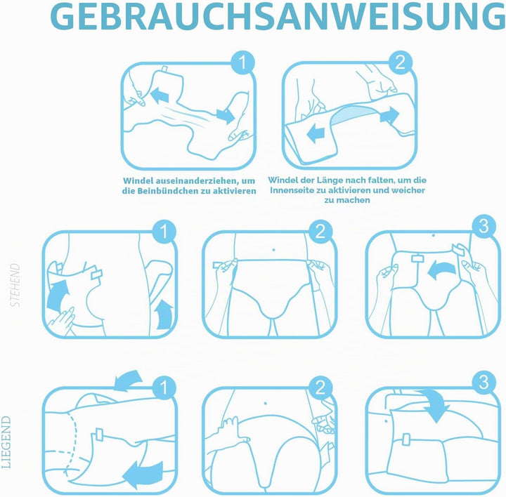 LittleForBig 5500-5800 ml Erwachsenen Gedruckten Windeln 10 Stück - Potty Pants (XL), XL
