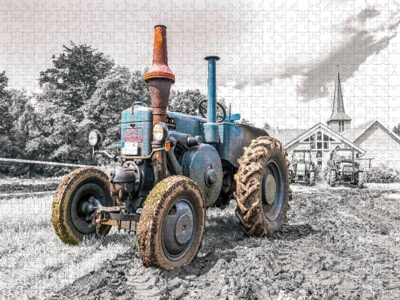 CALVENDO Puzzle Oldtimer Trecker Lanz Bulldog 1000 Teile Lege-Grösse 64 x 48 cm Foto-Puzzle Bild von
