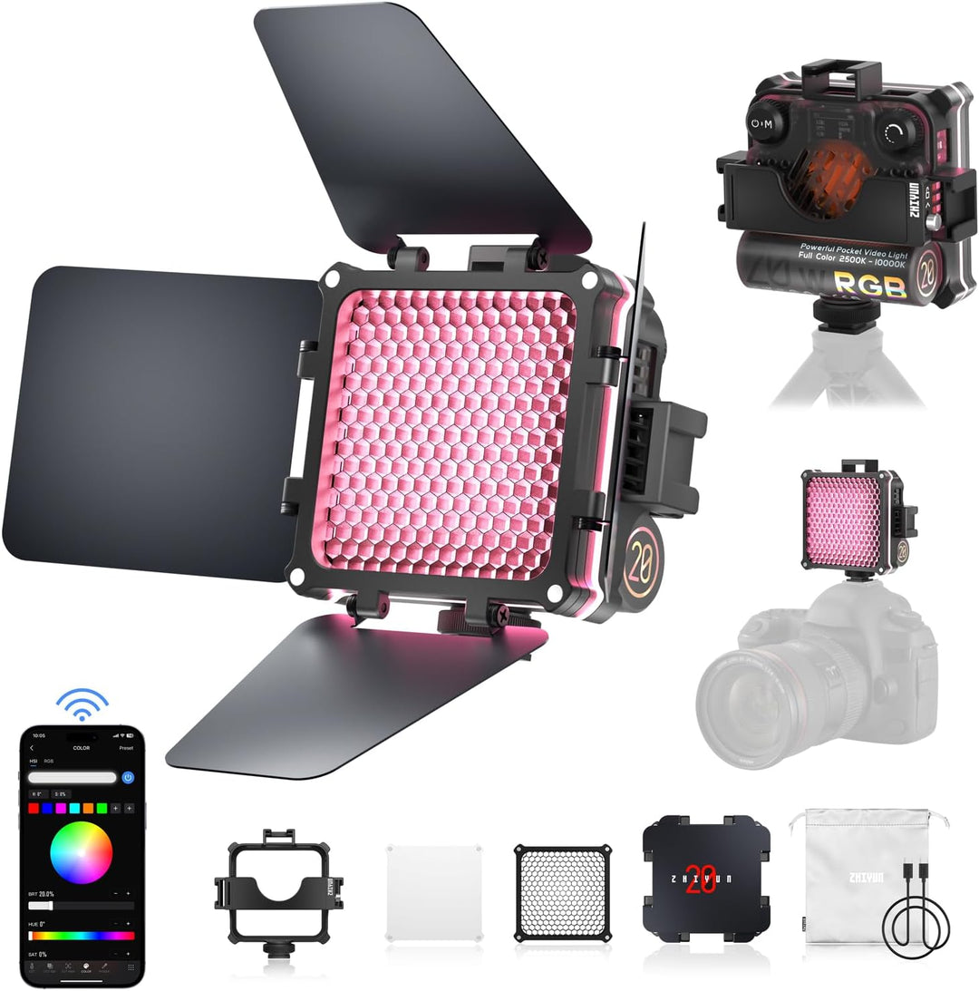 ZHIYUN Fiveray M20C Combo [Official] Videolicht RGB 20W, LED Streaming Licht, Magnetisch Videoleucht