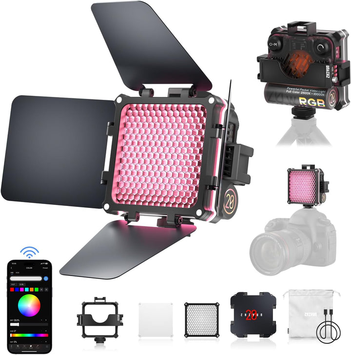 ZHIYUN Fiveray M20C Combo [Official] Videolicht RGB 20W, LED Streaming Licht, Magnetisch Videoleucht