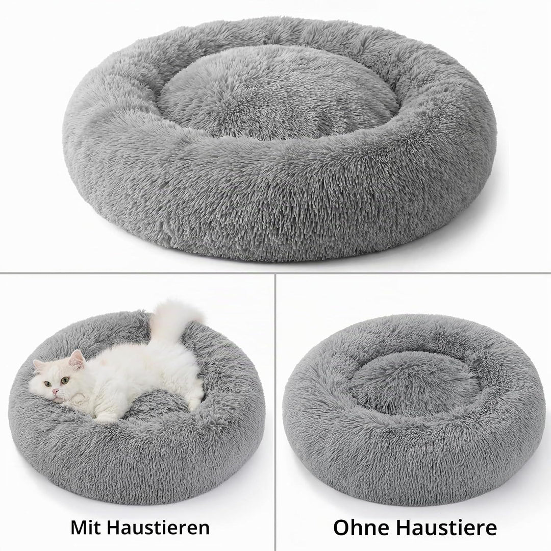 BEDSURE Katzenbett waschbar Flauschiges Hundebett - Ø 50 cm Rund Kissen, Katzenschlafplatz für Katze
