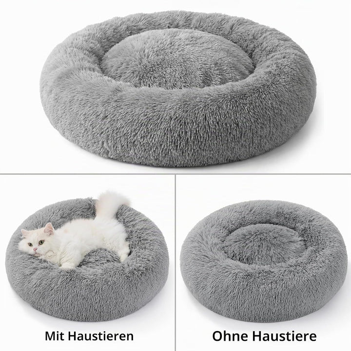 BEDSURE Katzenbett waschbar Flauschiges Hundebett - Ø 50 cm Rund Kissen, Katzenschlafplatz für Katze