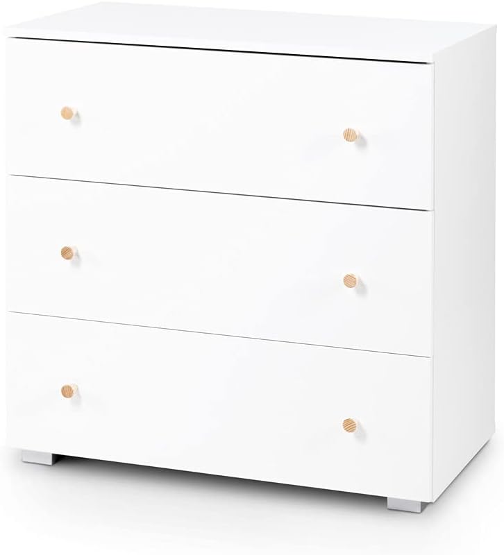 Wickelkommode mit Wickelaufsatz, Wickeltisch, Kommode mit 3 Schubladen, Wickelaufsatz abnehmbar, mit