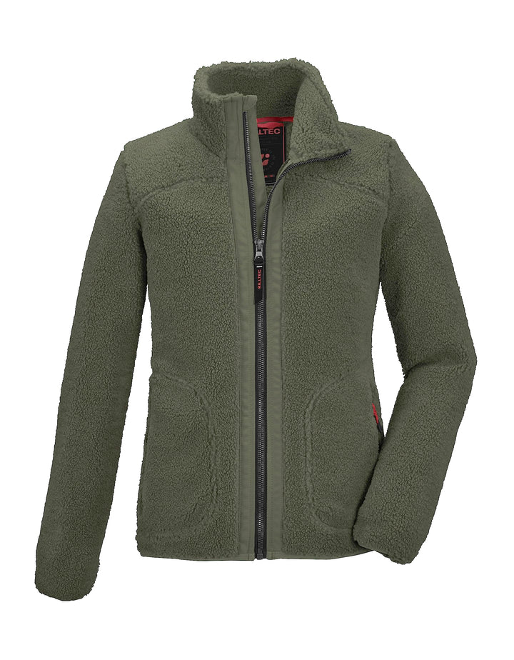 Killtec Mädchen Kow 137 Grls Flc Jckt Fleecejacke/Übergangsjacke 152 dunkeloliv, 152 dunkeloliv