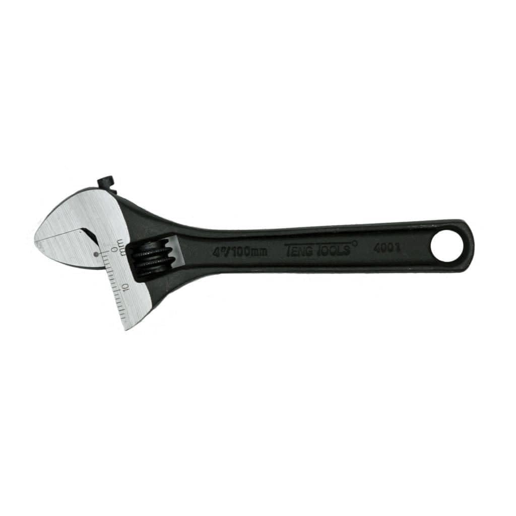 Teng Tools 10,2 cm Industrieller verstellbarer Schraubenschlüssel mit abgestufter Skala – 4001, Silb