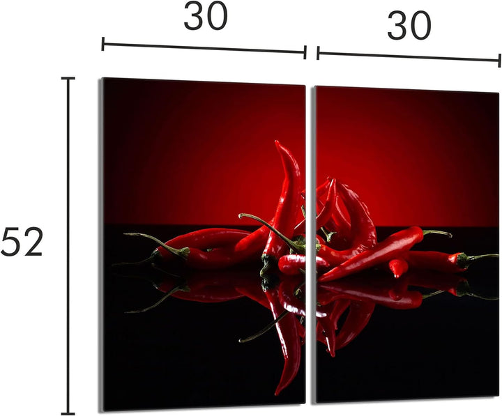 Herdabdeckplatten 2 Teilig 2x30x52 cm Ceranfeldabdeckung Küche Elektroherd Induktion Herdschutz Spri