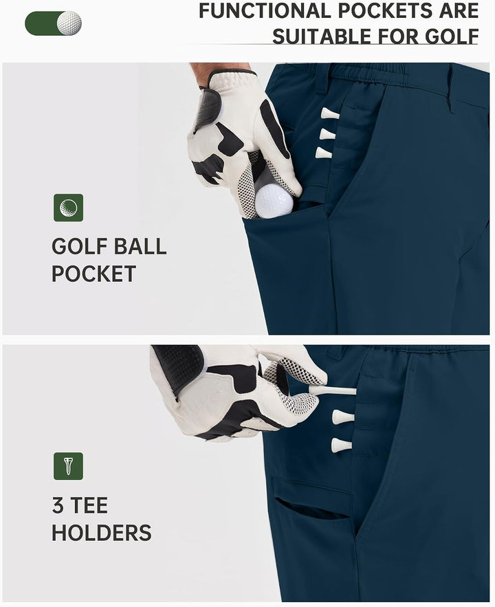 33,000ft Herren Golf Shorts Stretch Bermuda Shorts UPF 50+ Leichte Kurze Golfhose Chino Shorts Summe
