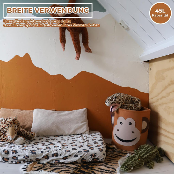 Spielzeugkorb Kinder - Aufbewahrungskorb Kinderzimmer - Wäschekorb Kinderzimmer - Spielzeugtruhe (Af