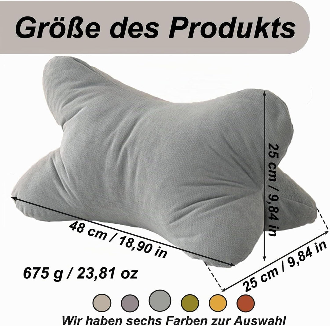 Nackenkissen Lesekissen, Leseknochen Nackenrolle, Ergonomische Form, Leseknochen, Lendenstütze Flexi