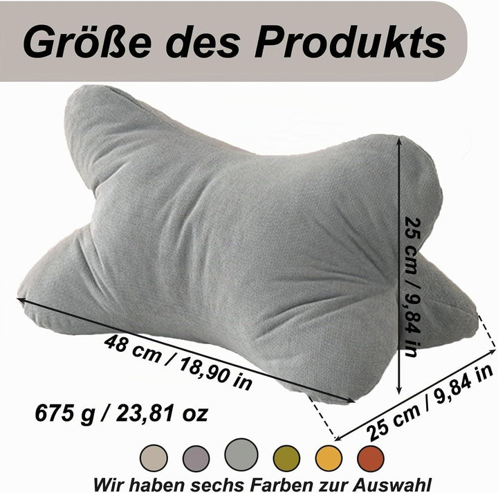Nackenkissen Lesekissen, Leseknochen Nackenrolle, Ergonomische Form, Leseknochen, Lendenstütze Flexi