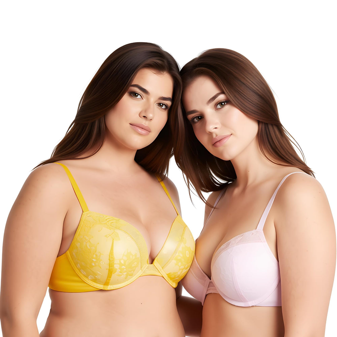 Curve Muse Damen Übergrösse Fügen Sie 1 und eine halbe Tasse hinzu Hochdrücken Bügel Spitzen-BHS 70F