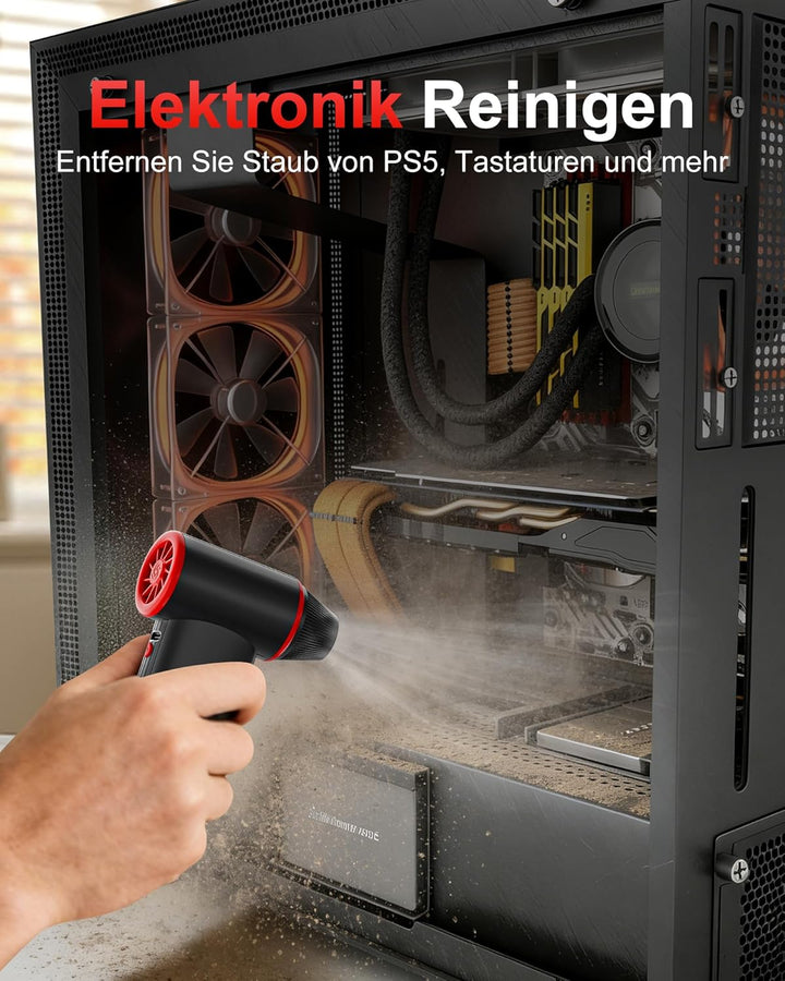GOOLOO F3 Elektrisches Staubgebläse Druckluftspray – 150000 U/min Wiederaufladbarer Electric Air Dus
