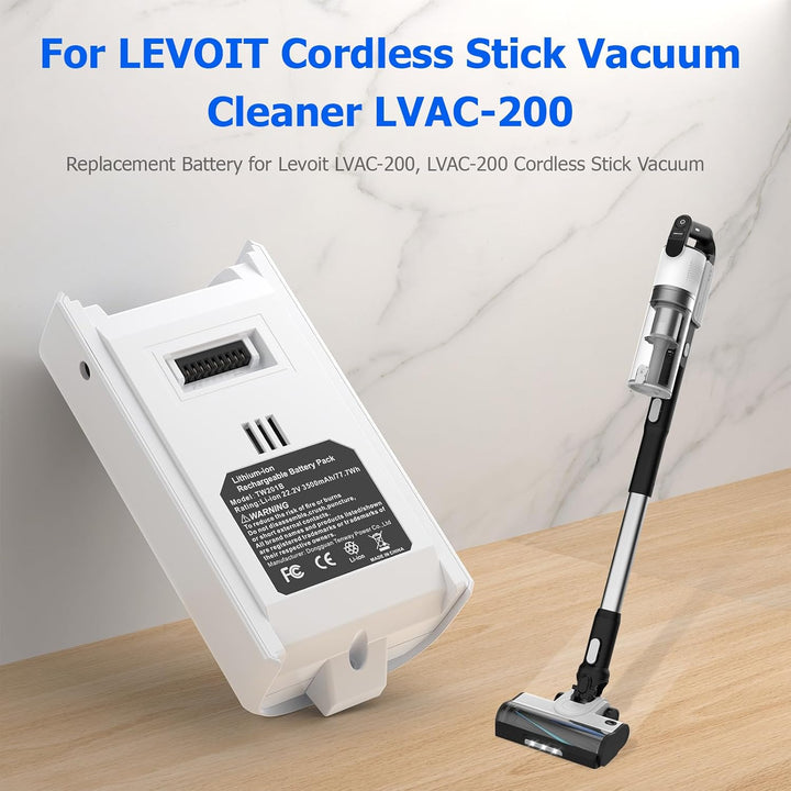 3,5Ah Ersatzakku für Levoit LVAC-200 Staubsauger, Lithium Ersatzbatterie LSV-V201B Ersatzakku kompat