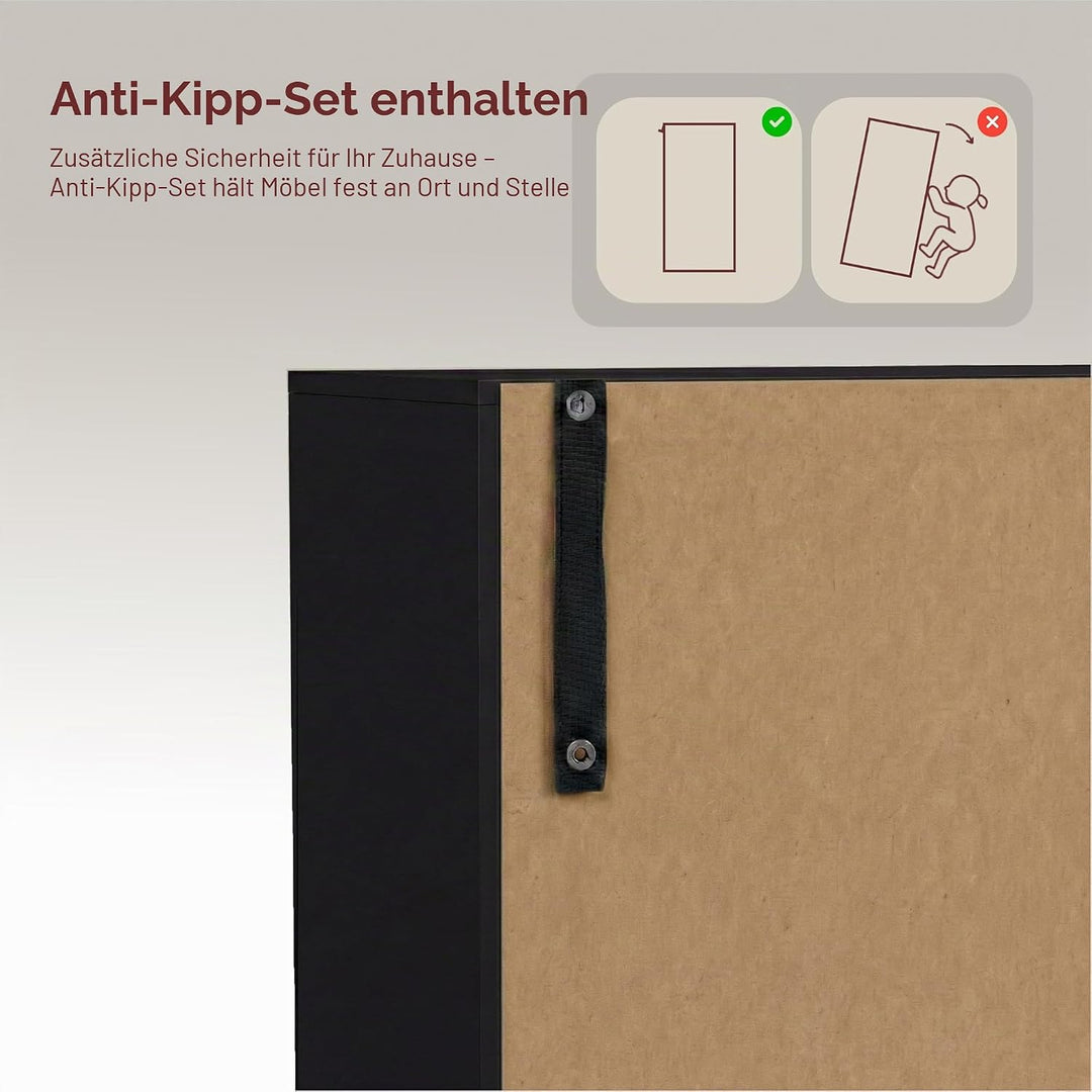 Vida Designs Oxford Bücherregal mit 3 Ebenen, würfelförmig, schwarz, Holz-Regaleinheit für Büro, Woh