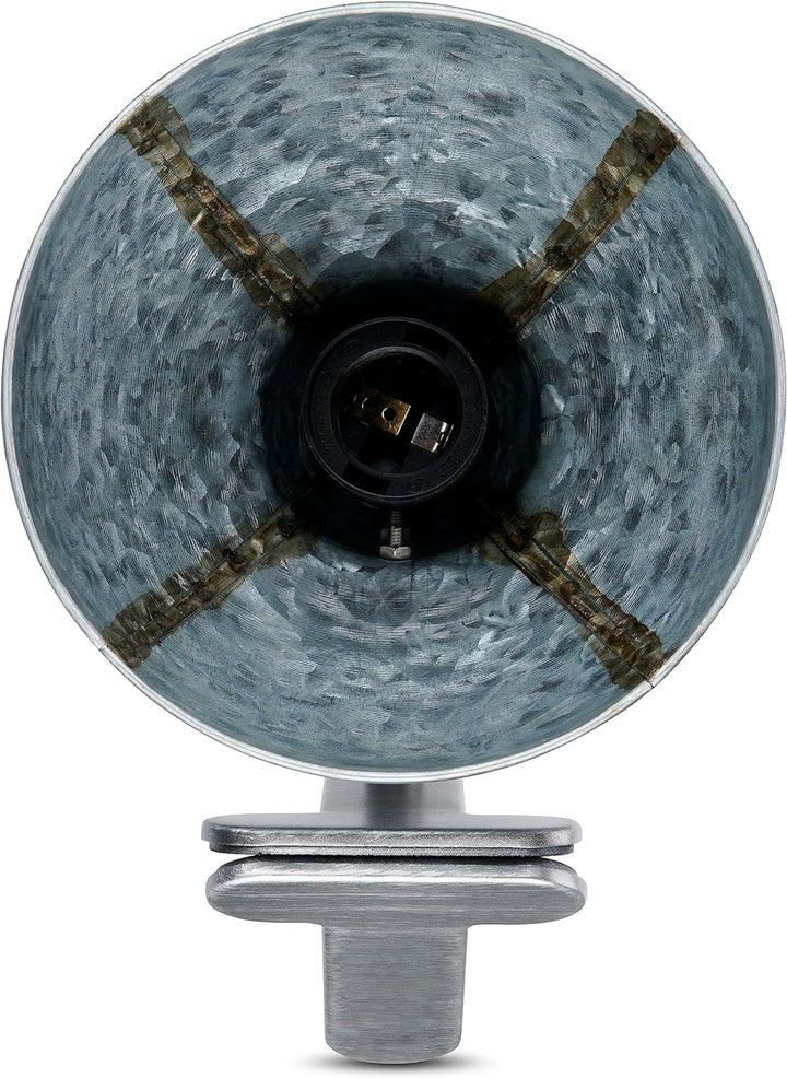 REV – Klemmlampe im angesagten Retro-Look mit E27 Fassung Zinkfarben – Leselampe Bett IP20 schwenkba