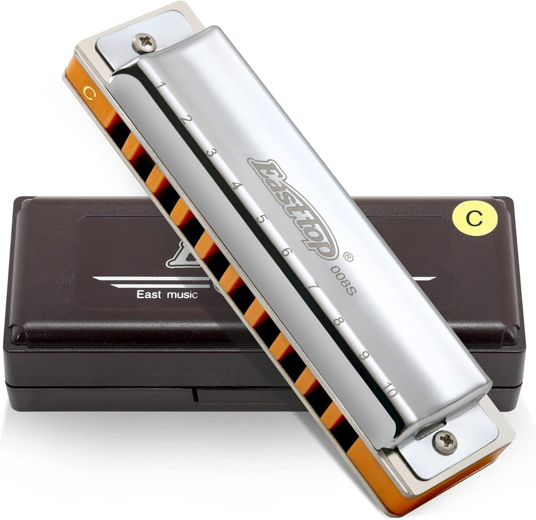 East Top Diatonische Blues Harmonica Mundharmonika Tonart C 10 Löcher T008S Mundharmonika Für profes