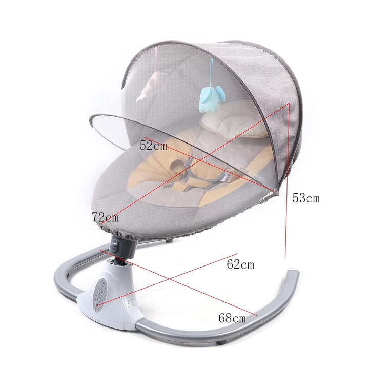 Elektrische Babywippe BabySchaukel Wiege für Kinder USB Bluetooth Musik mit Fernbedienung und Insekt