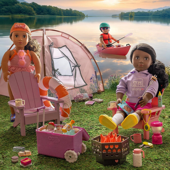 Our Generation - Camping-Nächte - Puppenzelt Spielset - Camping Spielzeug - 46 cm Puppe Zubehör - Vo