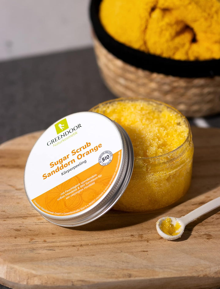 GREENDOOR Körperpeeling SPARSET Sugar Scrub FRUCHT 690g, 3 Zuckerpeeling, natürlich ohne Mikroplasti