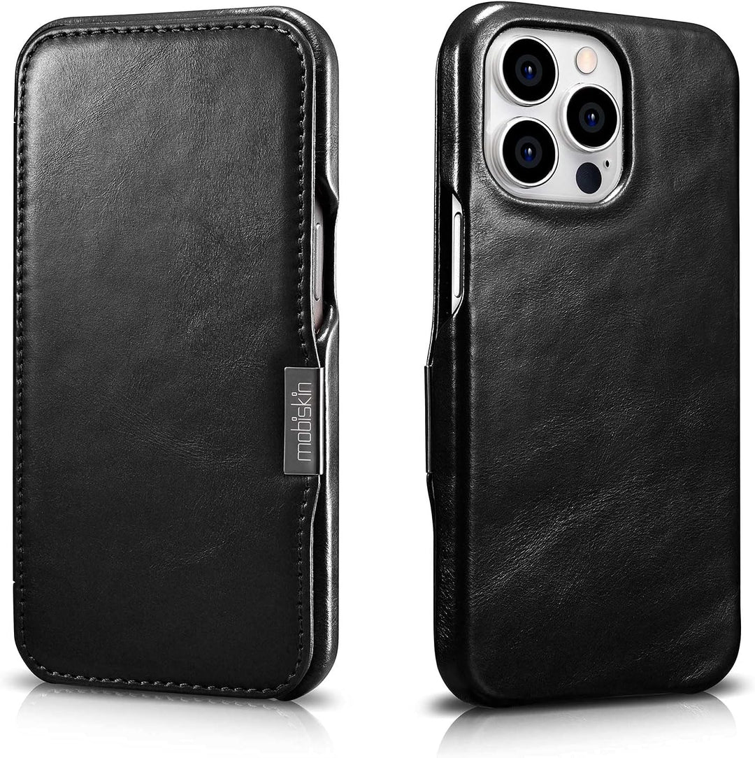 Mobiskin Hülle kompatibel mit Apple iPhone 13 PRO (6,1 Zoll), Handyhülle mit echtem Leder, Case, Sch
