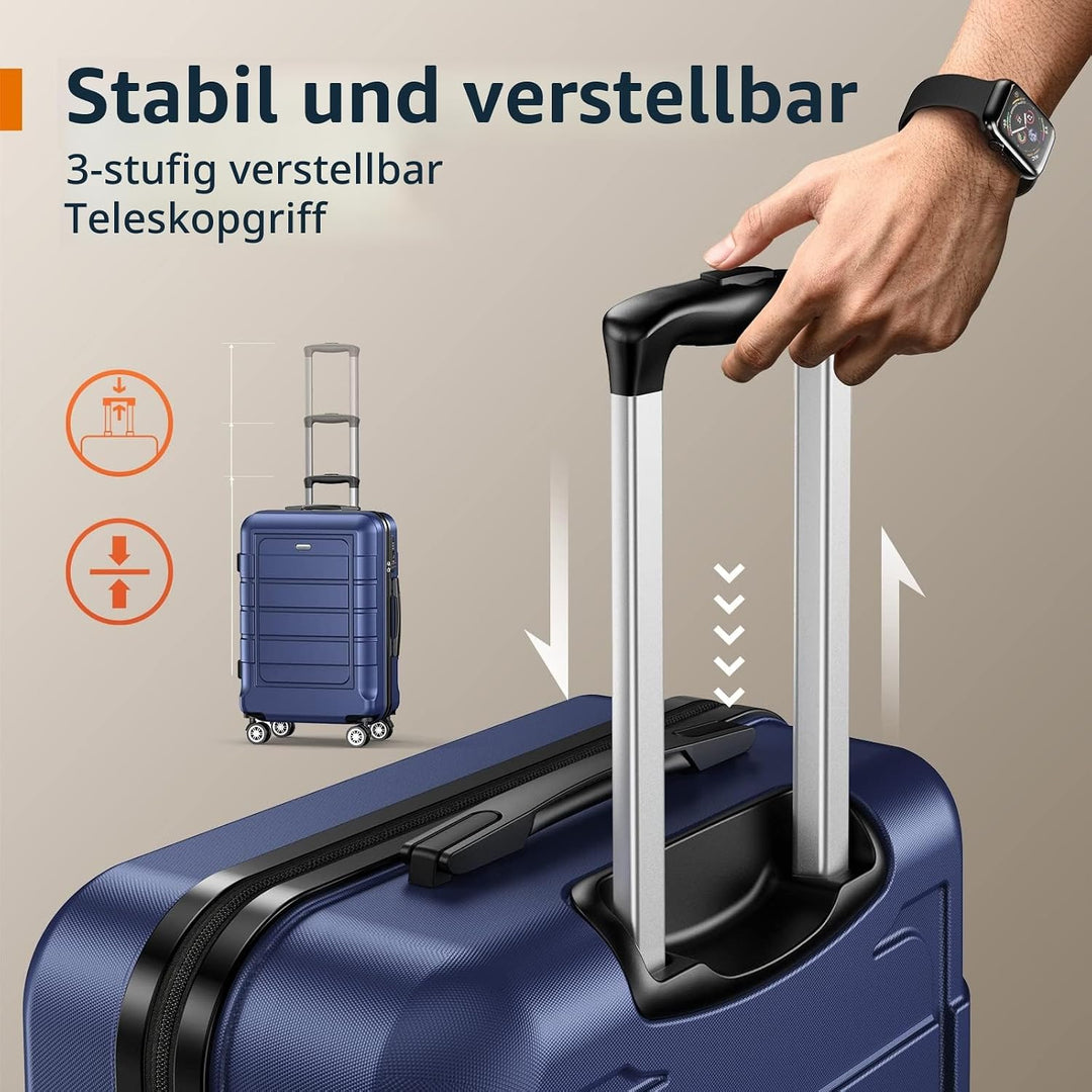 SHOWKOO Koffer Klein Hartschale Leicht Reisekoffer ABS+PC Haltbar Kabinen Trolley Handgepäck mit TSA