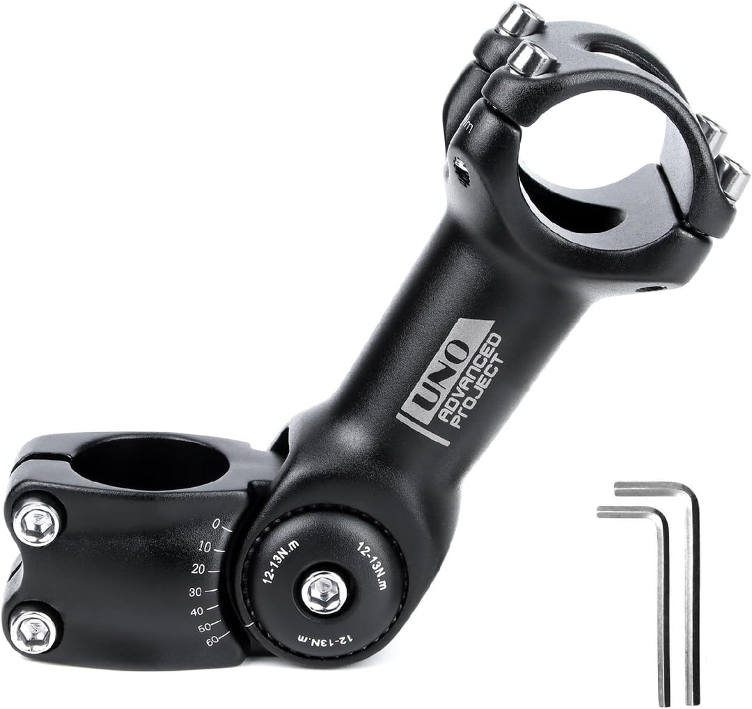 BESNIN Fahrrad Vorbau 25,4 Lenker 0-60 Grad verstellbar MTB Vorbau Rennrad Vorbau Vorbau 90mm 110mm