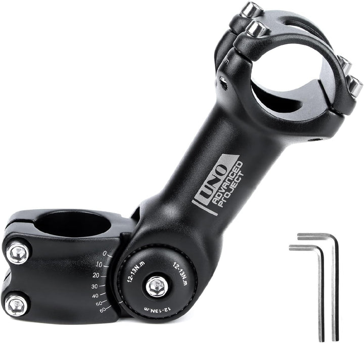 BESNIN Fahrrad Vorbau 25,4 Lenker 0-60 Grad verstellbar MTB Vorbau Rennrad Vorbau Vorbau 90mm 110mm